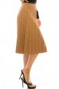 CAMEL PLEATED SUEDE SKIRT 