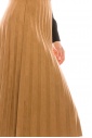 CAMEL PLEATED SUEDE SKIRT 
