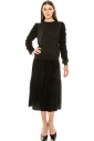 Sequin velvet midi skirt in black