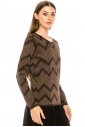 Zigzag pattern sweater in brown