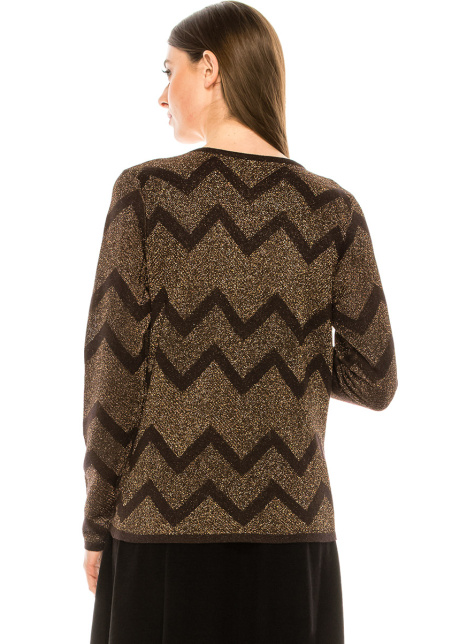 Zigzag pattern sweater in brown