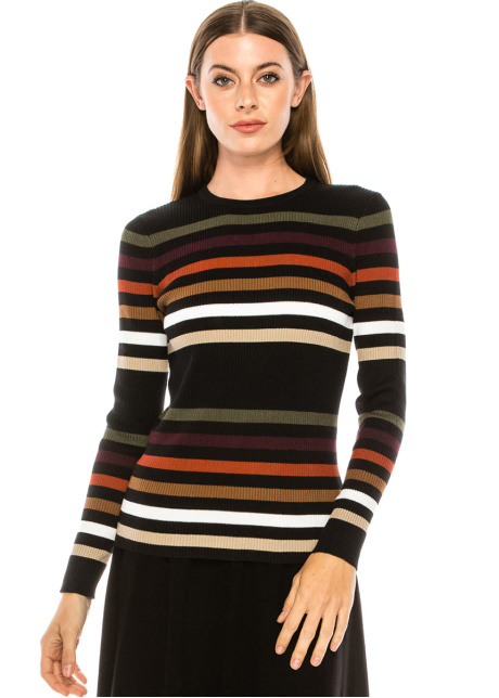 Multi-colored striped sweater