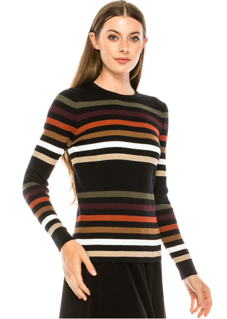 Multi-colored striped sweater