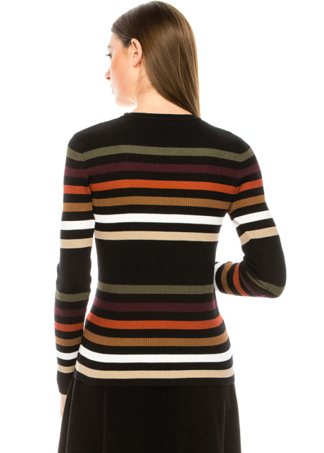 Multi-colored striped sweater