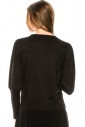 Leg-of-mutton sleeve sweater in black lurex
