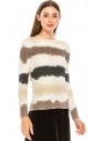 Creatively striped sweater in brown shades