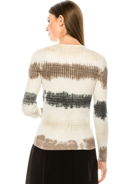 Creatively striped sweater in brown shades