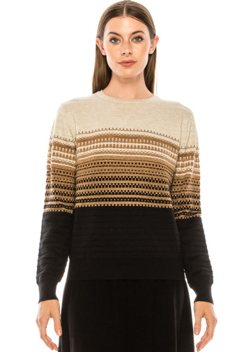 Fair Isle color block sweater