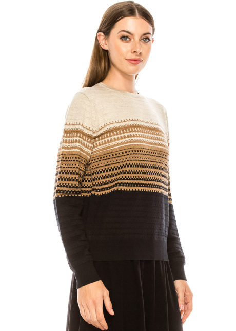 Fair Isle color block sweater