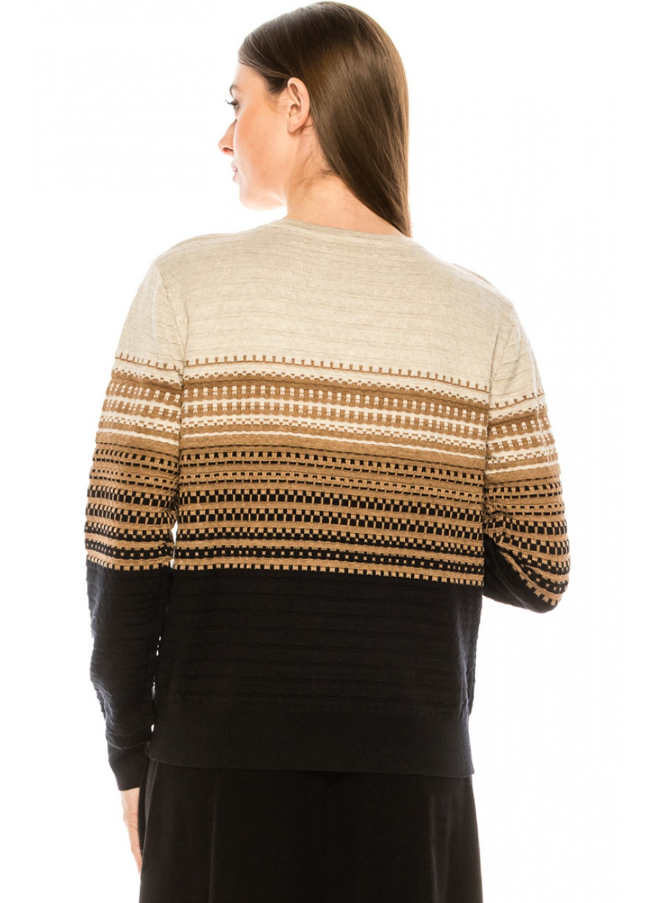 Fair Isle color block sweater