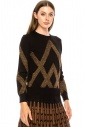 Chic geometric pattern sweater in camel