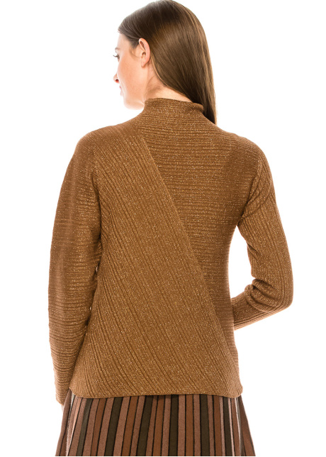 Shiny lurex sweater in rust