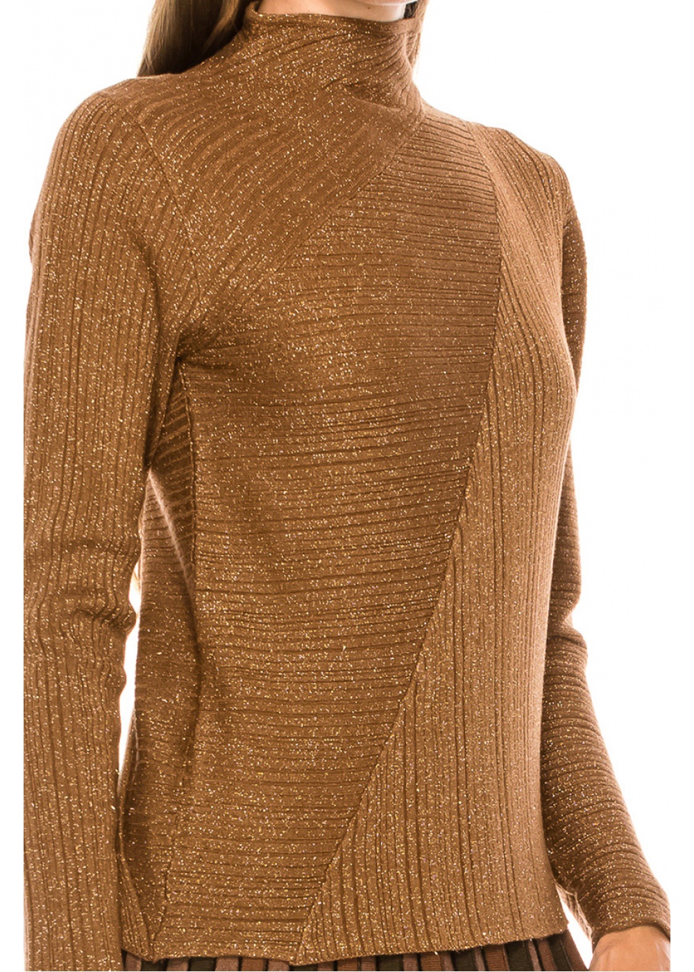 Shiny lurex sweater in rust