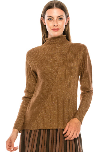 Shiny lurex sweater in rust
