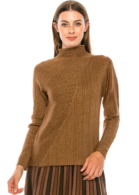 Shiny lurex sweater in rust