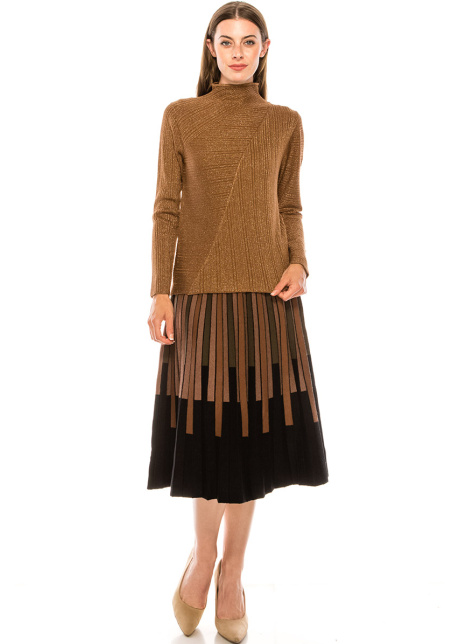 Shiny lurex sweater in rust