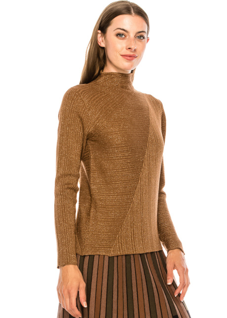 Shiny lurex sweater in rust