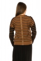 Striped sweater in camel and black