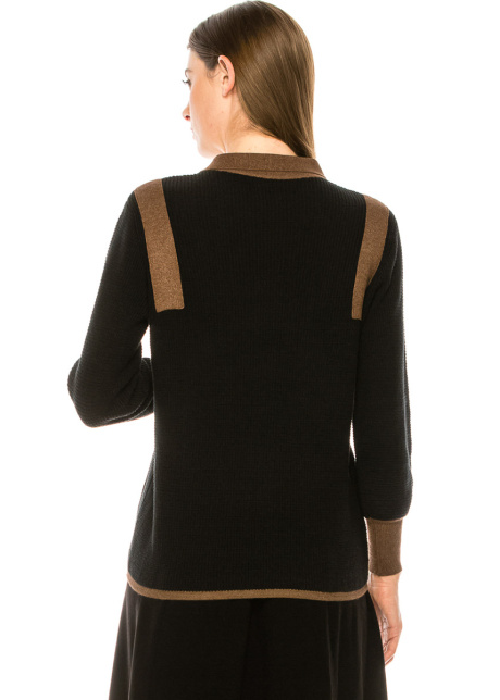Black striped cardigan with pockets