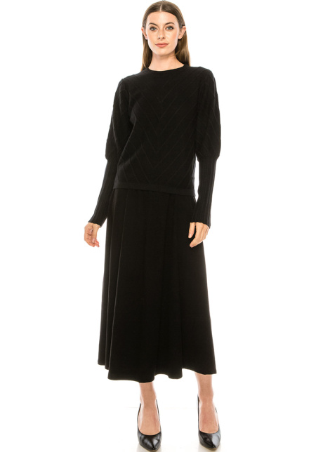 Geometric ornament lurex sweater in black