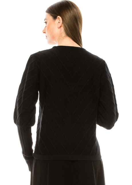 Geometric ornament lurex sweater in black