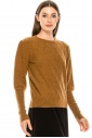 Honeycomb pattern sweater in camel