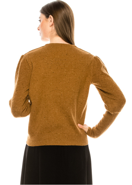 Honeycomb pattern sweater in camel