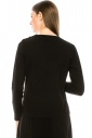 Button decor basic sweater in black