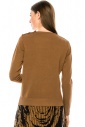 Button decor basic sweater in camel