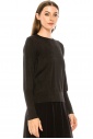 Flat knit lurex sweater in black