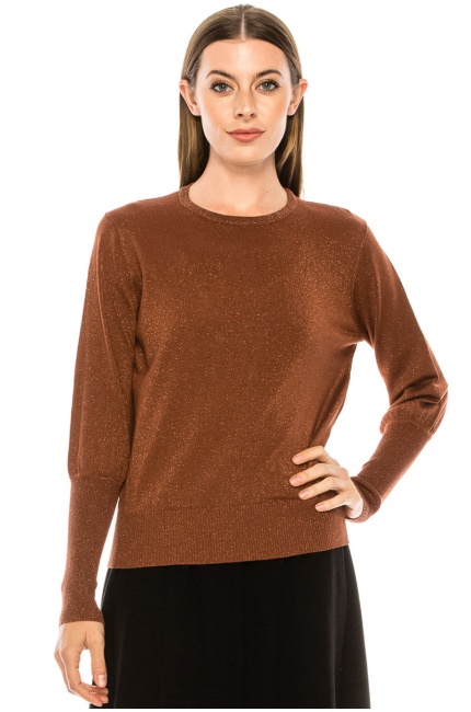 Sweater F3143 Rust Lurex