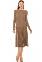 Pleated lurex skirt in taupe