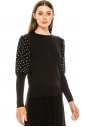 Juliet sleeves sweater with pearls