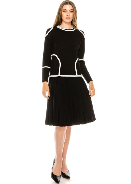 Black Sweater With Contrast Stripes