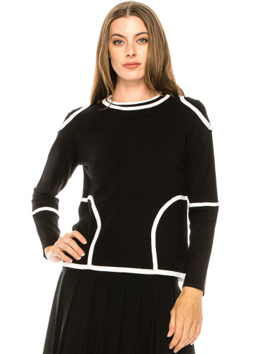 Black Sweater With Contrast Stripes