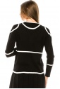 Black Sweater With Contrast Stripes