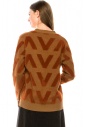 V-neck buttoned cardigan in camel