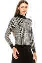 Geometric pattern sweater in black and white