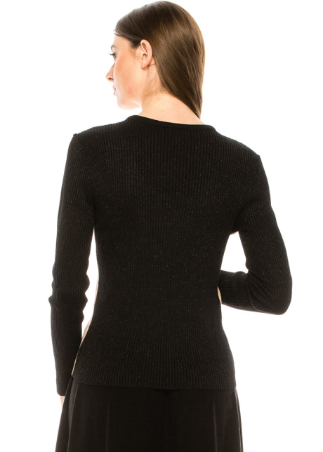 Crew neck color block sweater