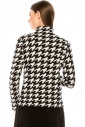 High neck houndstooth sweater in white