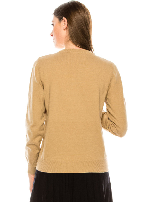 Beige sweater with two rows button decor