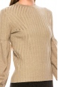 Bishop sleeves ribbed sweater in taupe