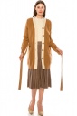 Elongated cardigan with pockets and belt