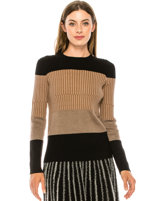 Crew neck striped sweater