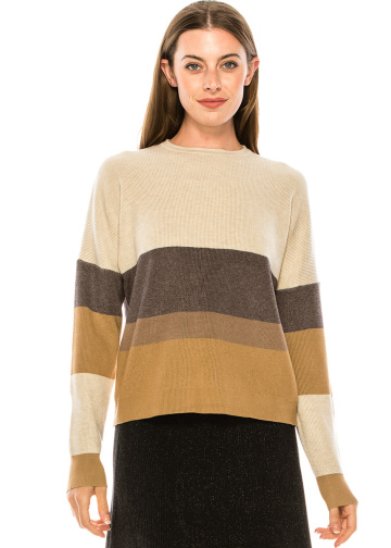 Basic crew neck sweater in camel