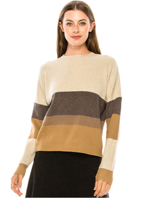 Basic crew neck sweater in camel