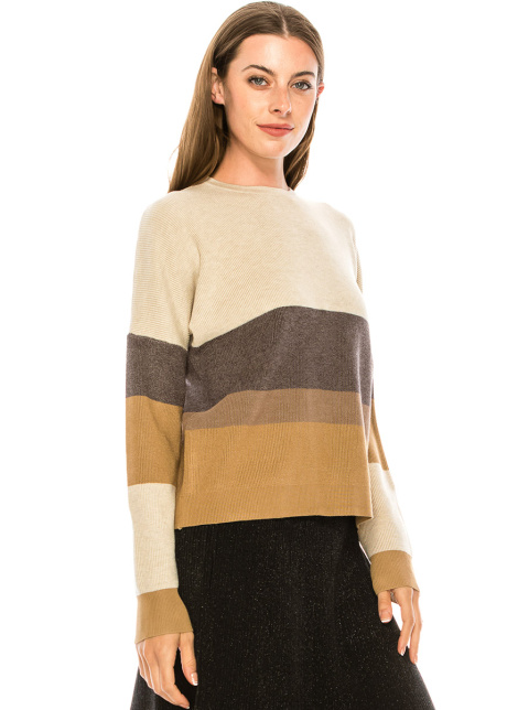 Basic crew neck sweater in camel