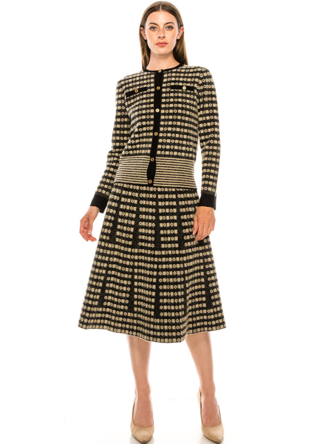 A-line knit skirt in taupe
