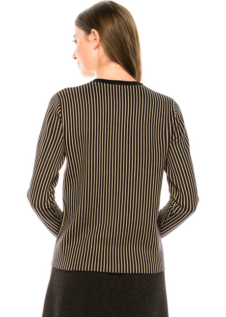 Thin-striped sweater in black
