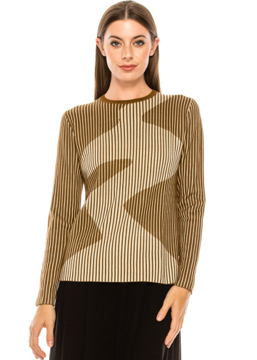 Thin-striped sweater in mustard